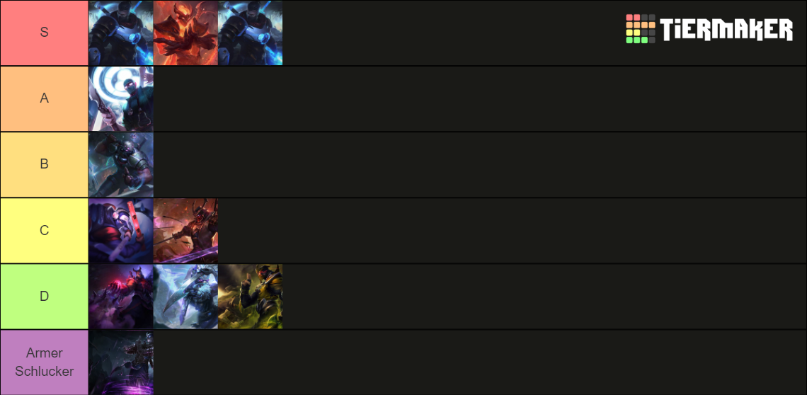 Shen Skins Tier List (Community Rankings) - TierMaker