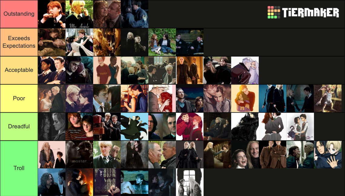 Harry Potter Ships Tier List (Community Rankings) - TierMaker