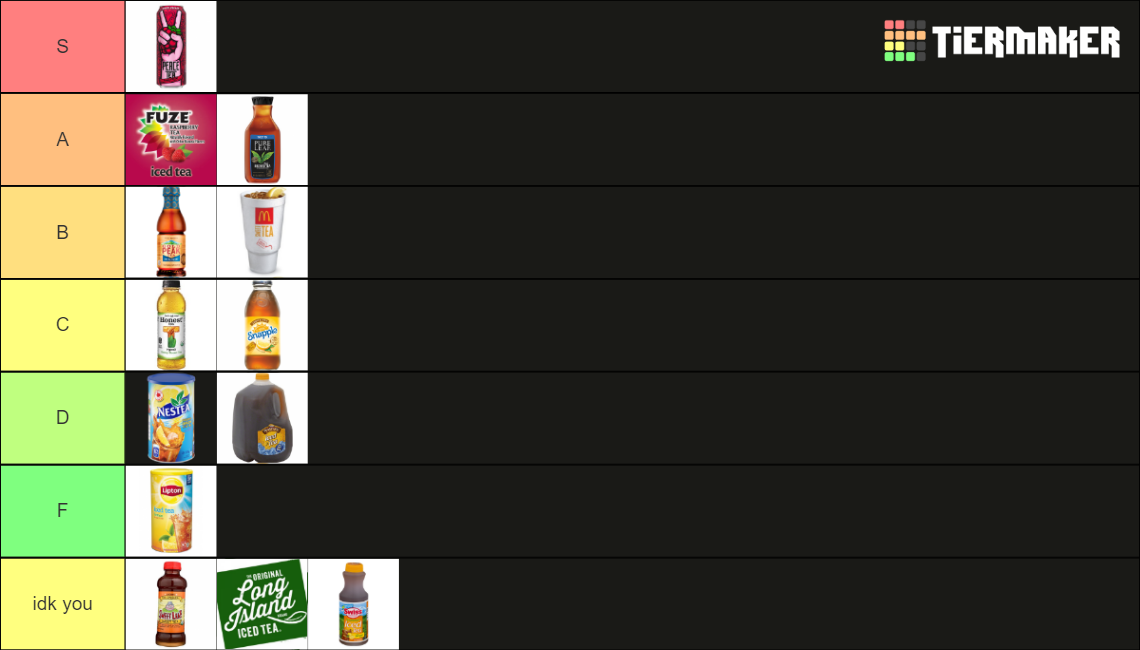 Iced tea brands wow original Tier List Rankings) TierMaker