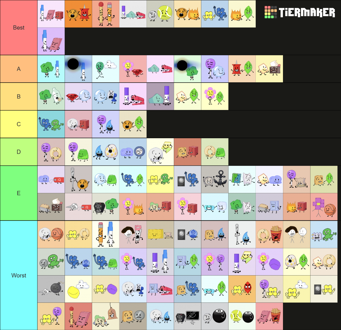 BFDI ships (remake) Tier List (Community Rankings) - TierMaker