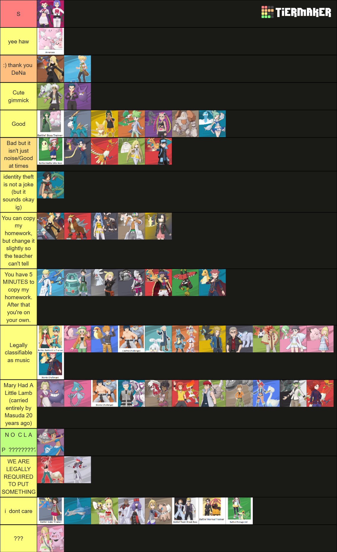 Pokémon Masters EX Battle! Music Tier List Rankings) TierMaker