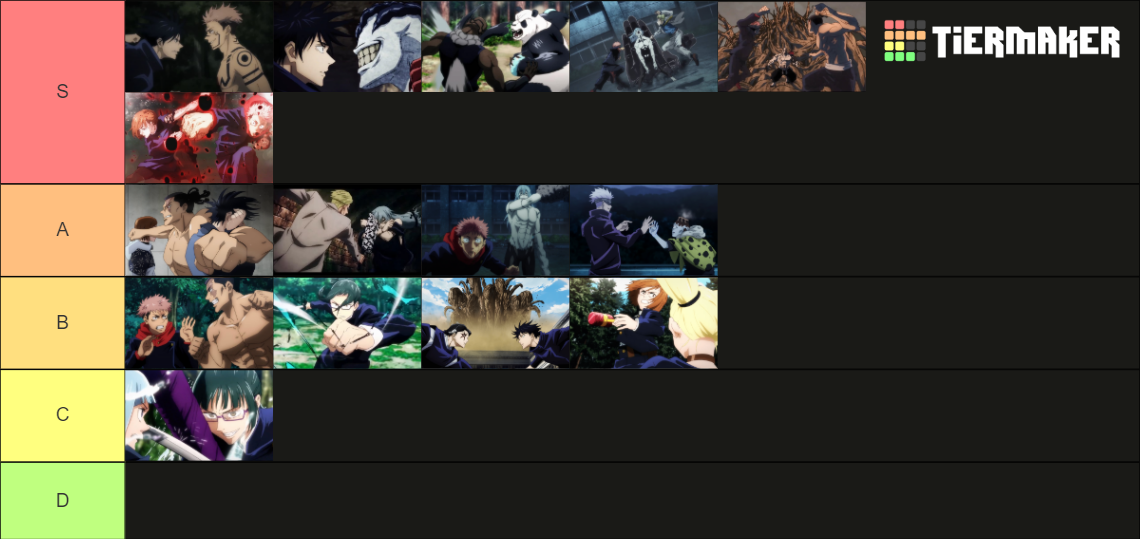 Jujutsu Kaisen Anime Fights Tier List (Community Rankings) - TierMaker