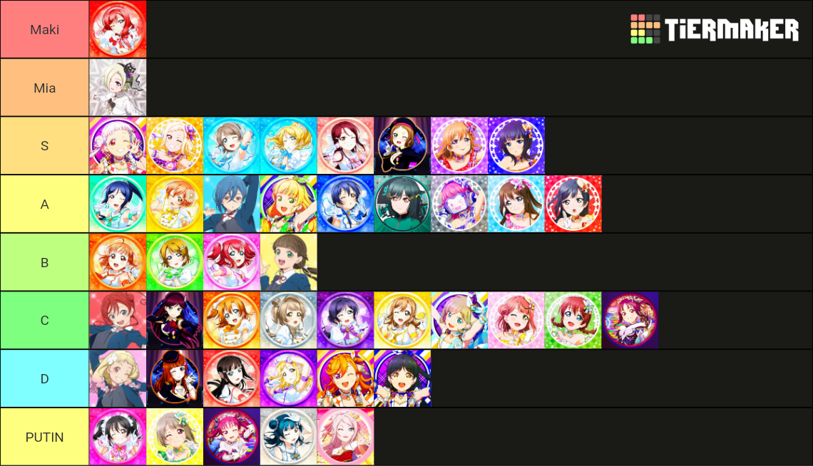 Ultimate Love Live! Tier List Rankings) TierMaker