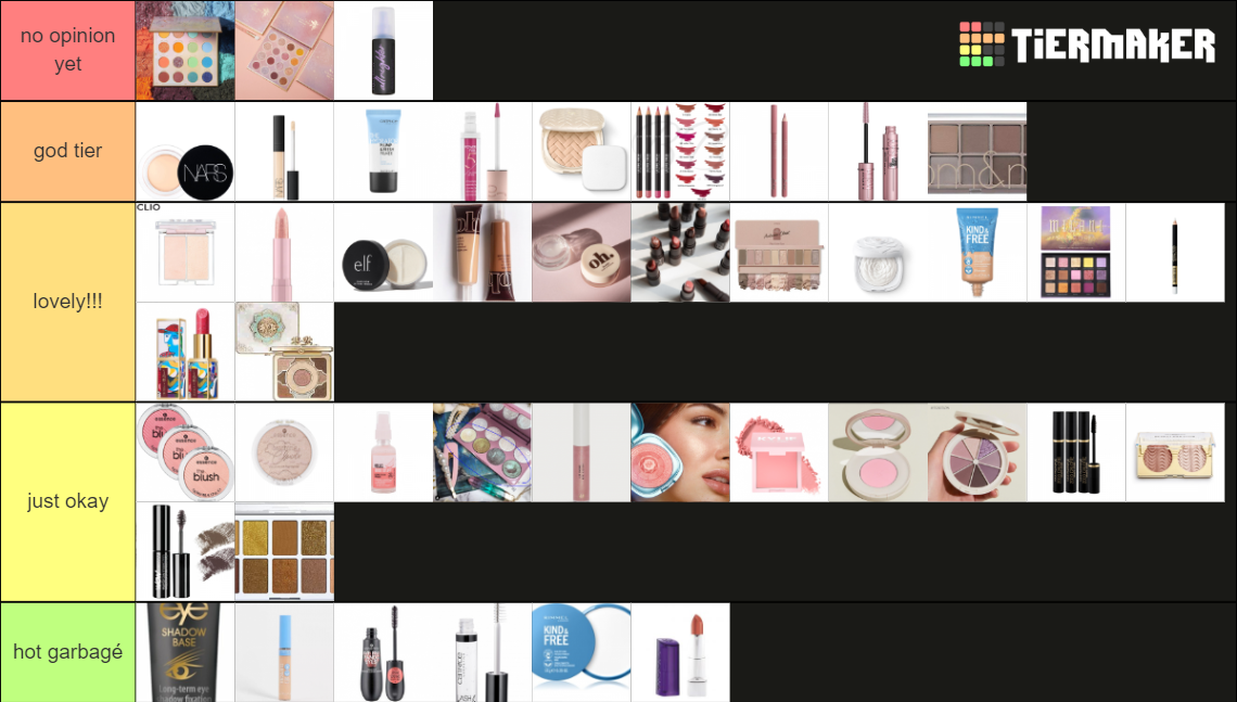 Mia's Virtual Vanity 2023 makeup tierlist Tier List (Community Rankings 