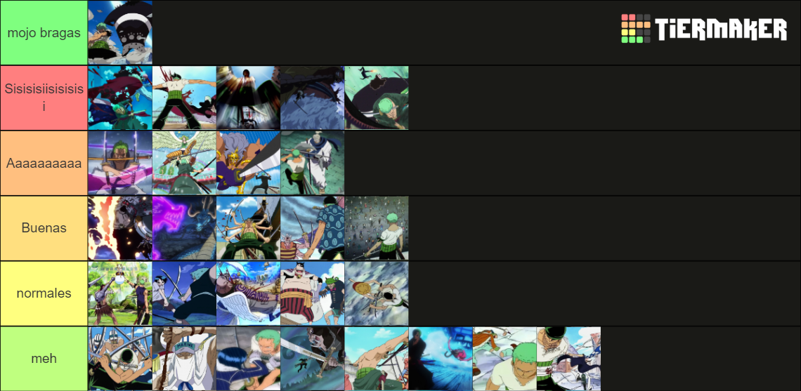 TODAS las PELEAS de ZORO en ONE PIECE LUFFY NO MI Tier List (Community ...