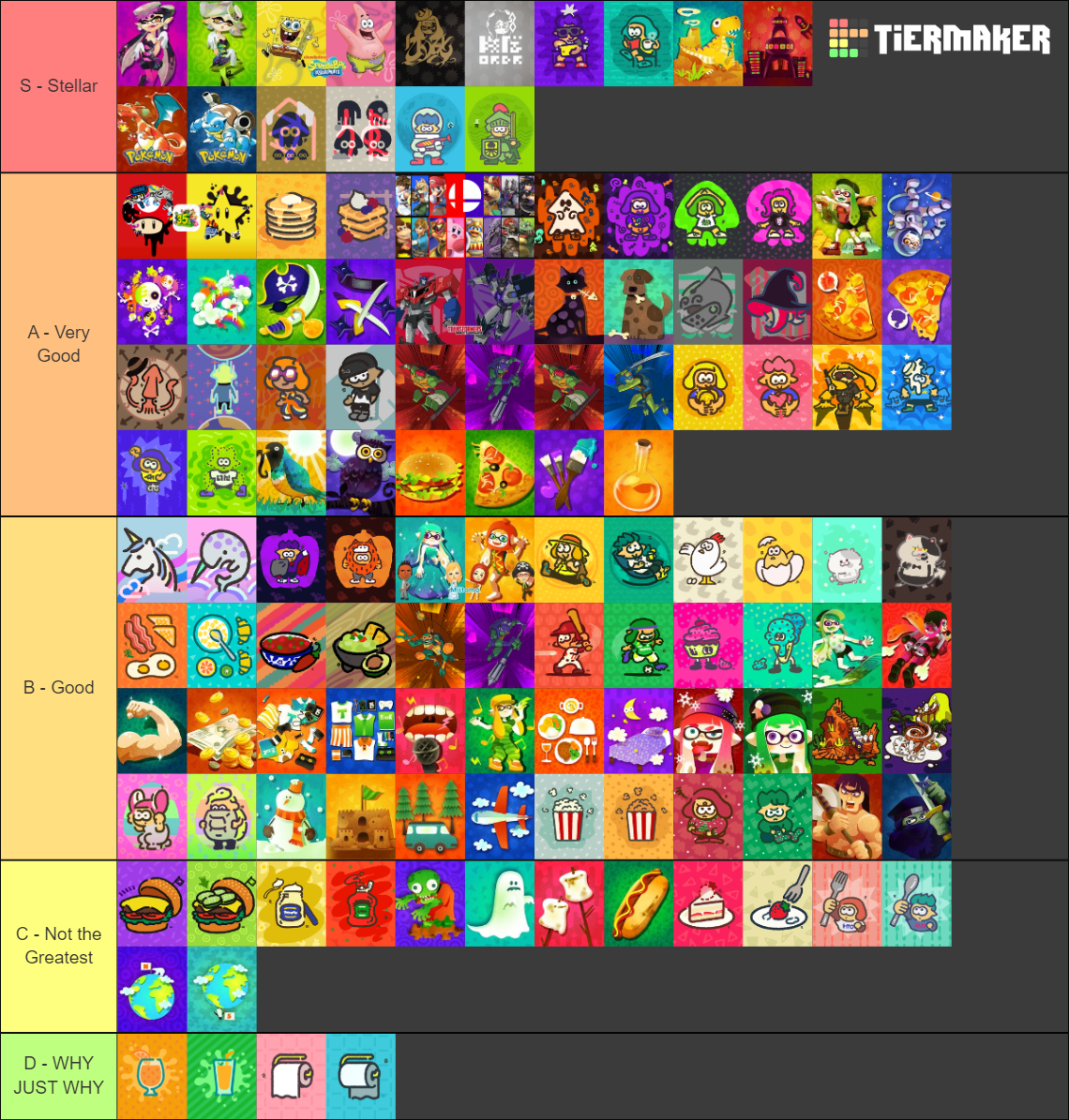 Splatoon 1 & 2 Splatfests (Worldwide) Tier List (Community Rankings ...