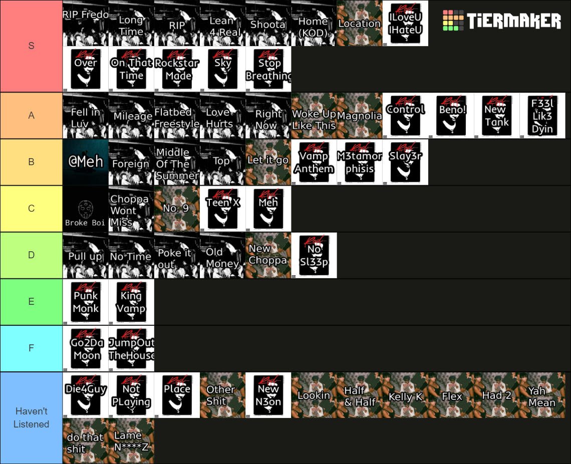 Abe's Carti Songs Ranked Tier List (Community Rankings) - TierMaker