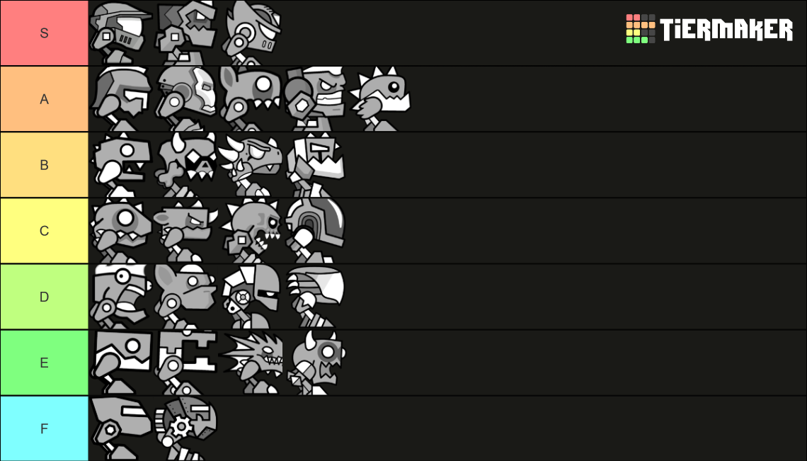 Geometry Dash Robots Tier List Rankings) TierMaker