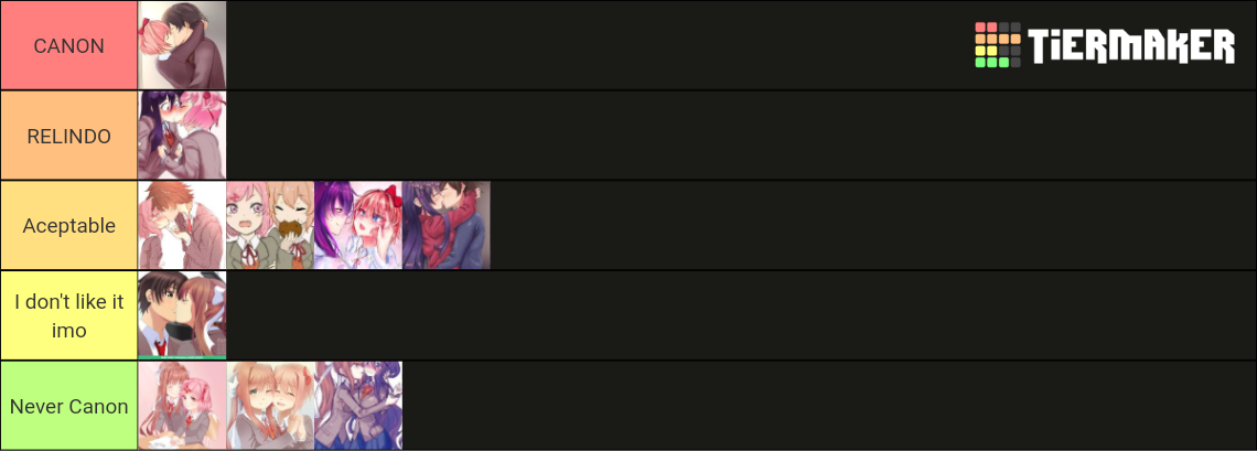 Doki Doki Literature Club ships Tier List (Community Rankings) - TierMaker