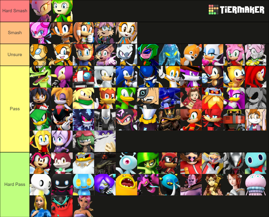 Sonic Smash or Pass Tier List (Community Rankings) - TierMaker