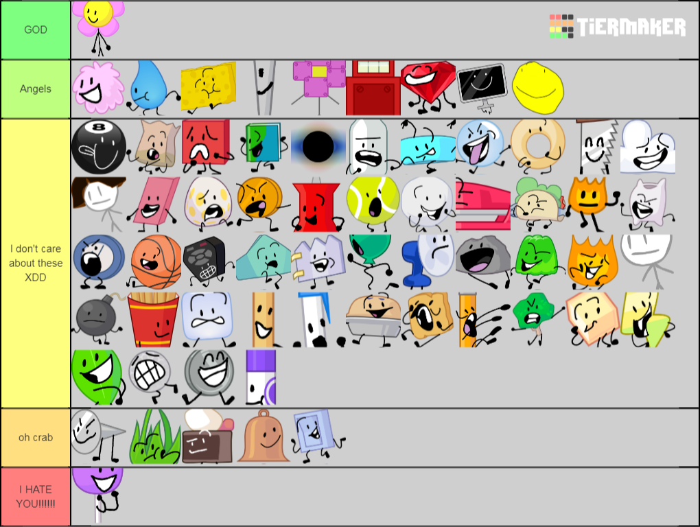 create-a-bfb-characters-tier-list-tier-maker