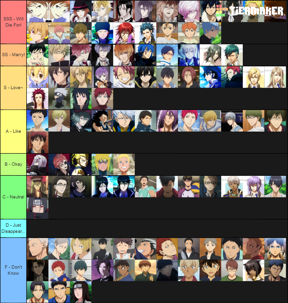 Anime BF/Husbando Tier List (Community Rankings) - TierMaker