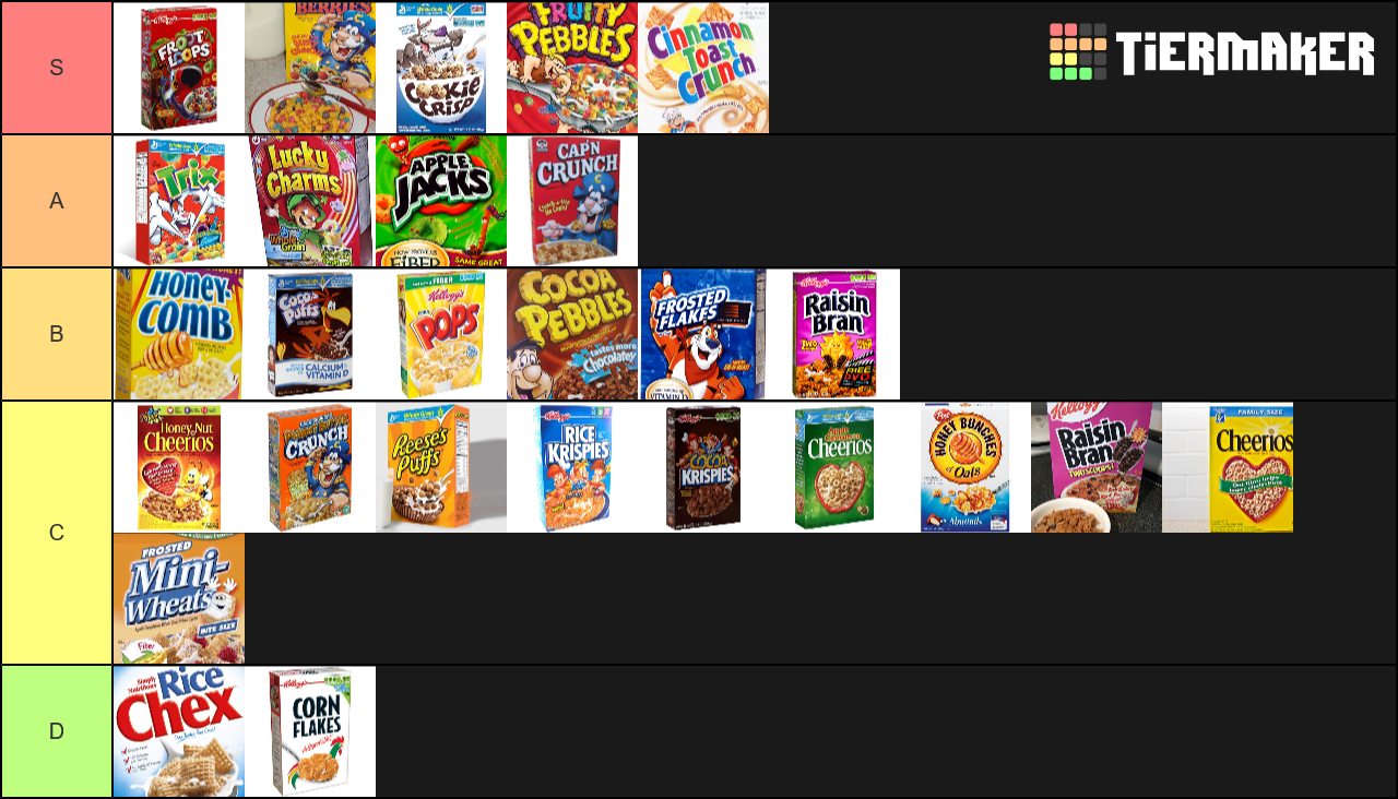Best Cereals Tier List TierMaker