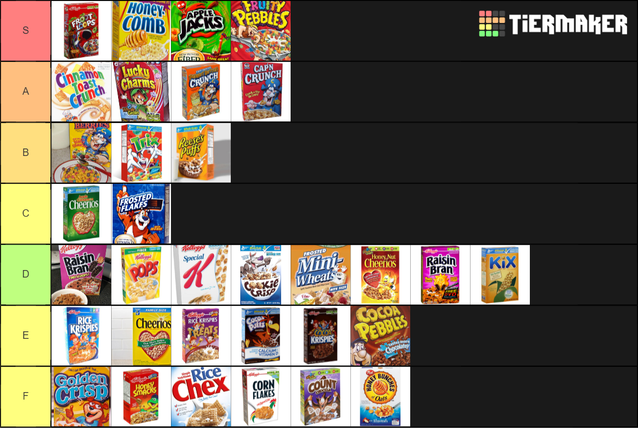 Best Cereals Tier List TierMaker