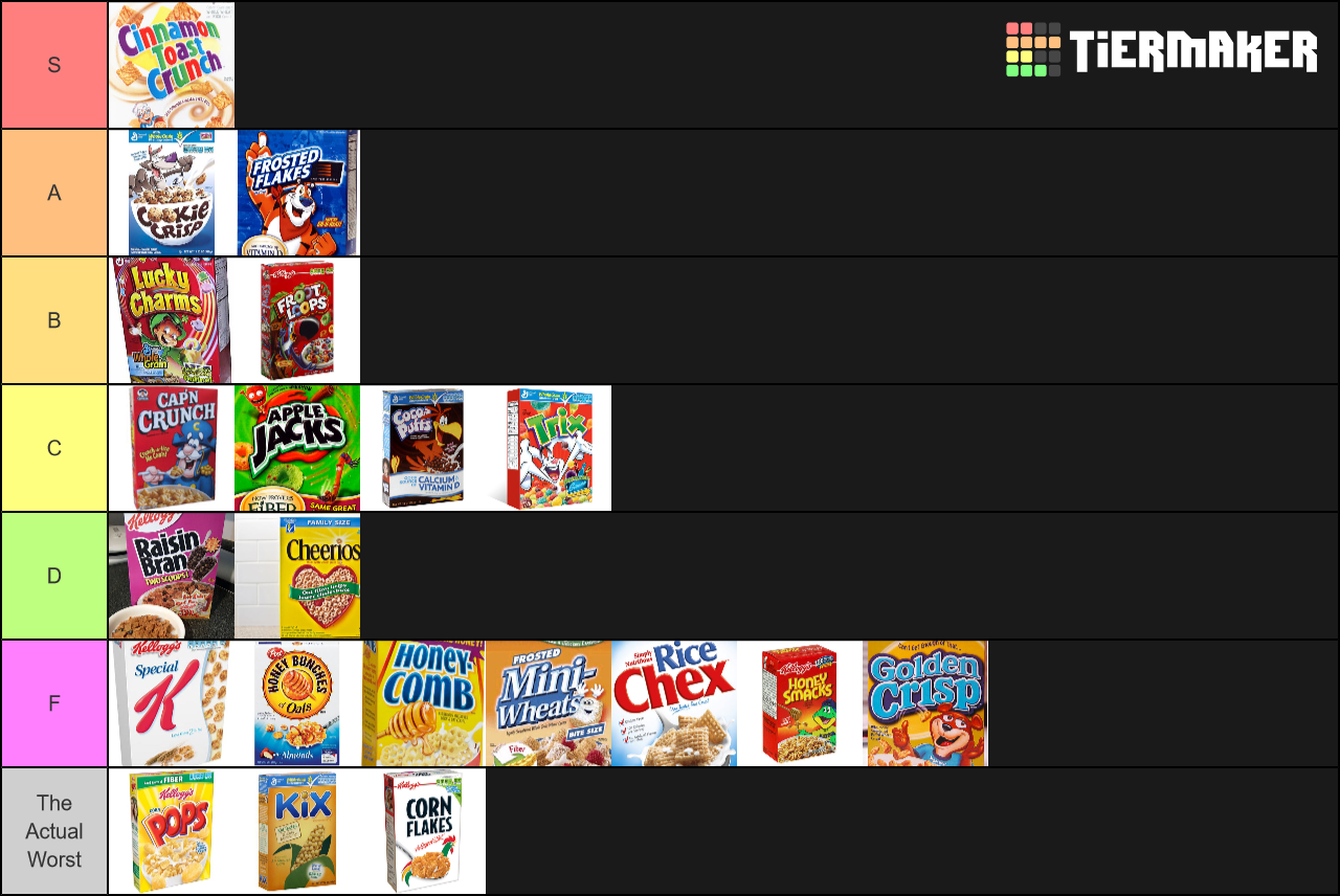 Best Cereals Tier List TierMaker