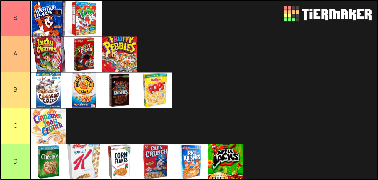 Best Cereals Tier List TierMaker