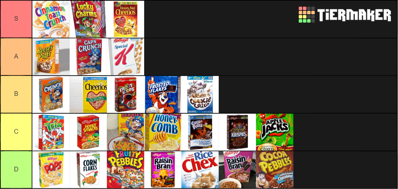 Best Cereals Tier List TierMaker