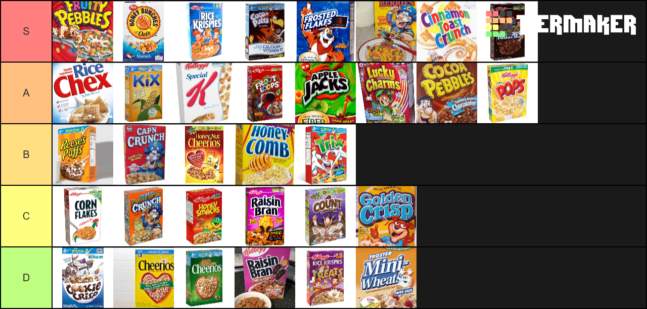 Best Cereals Tier List TierMaker