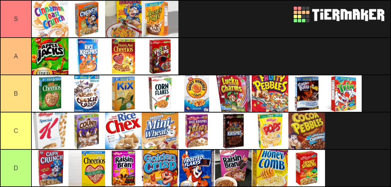 Best Cereals Tier List TierMaker