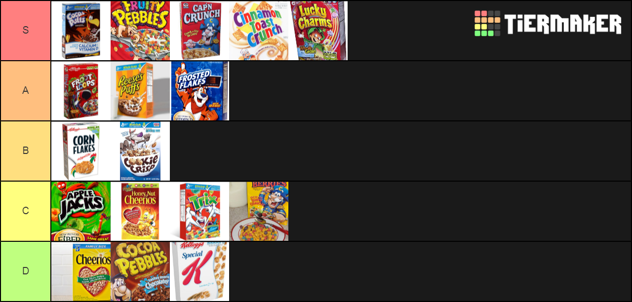 Best Cereals Tier List TierMaker