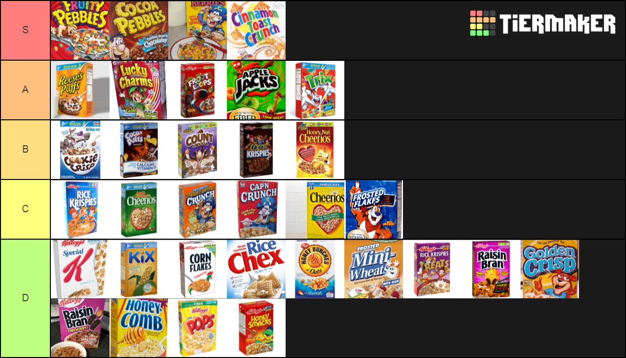 Best Cereals Tier List TierMaker