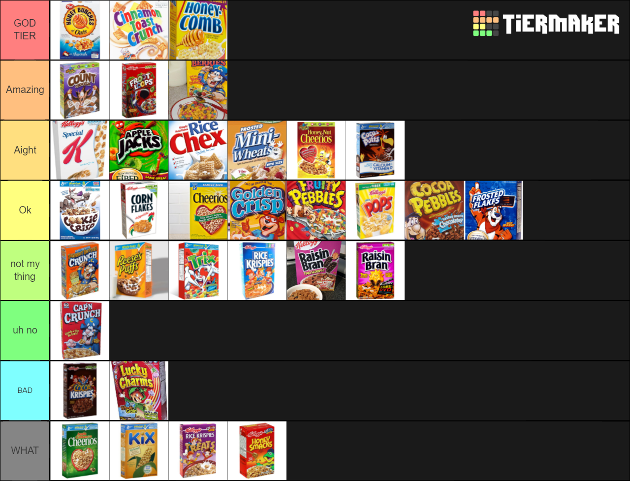 Best Cereals Tier List TierMaker