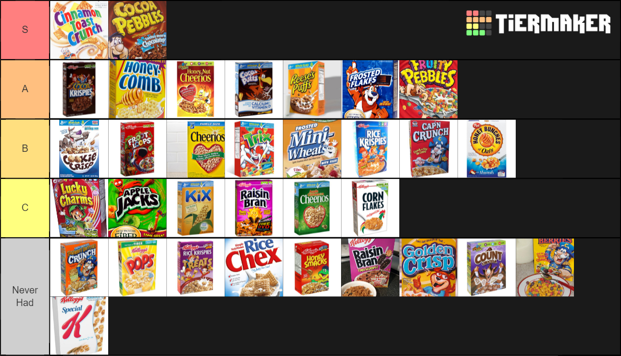 Best Cereals Tier List TierMaker