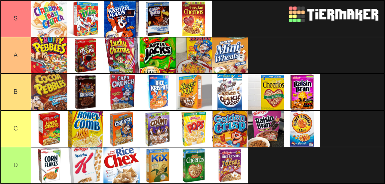 Best Cereals Tier List TierMaker