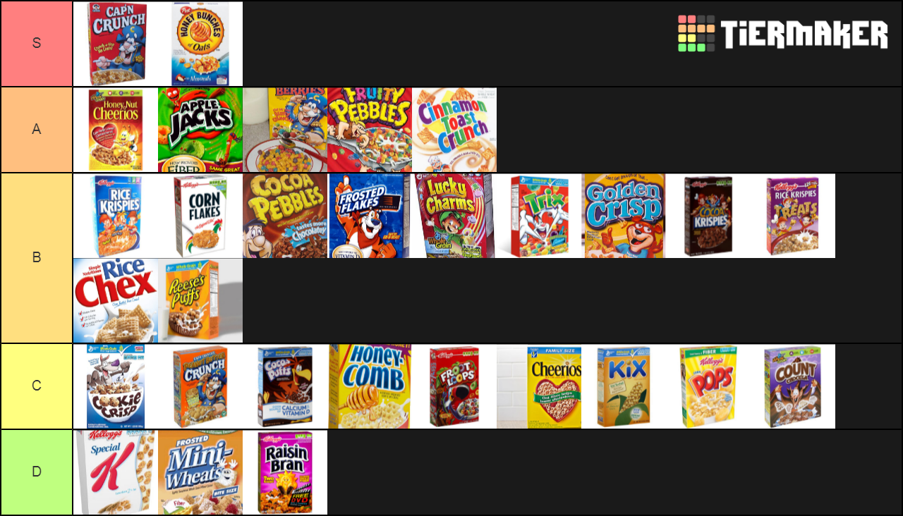 Best Cereals Tier List TierMaker