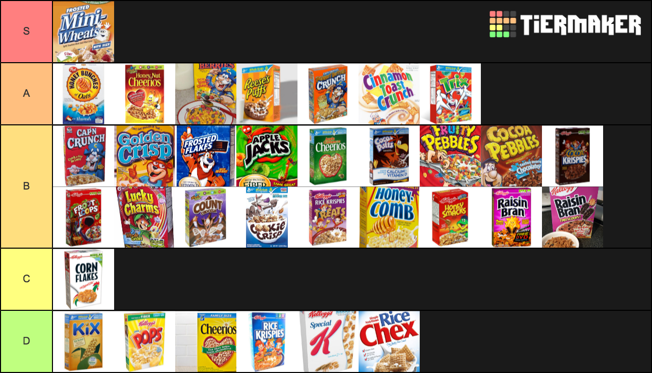 Best Cereals Tier List TierMaker