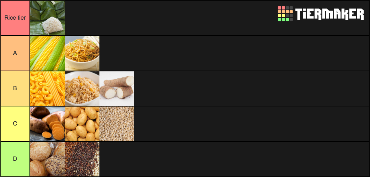 Carbs/Staple foods Tier List Rankings) TierMaker