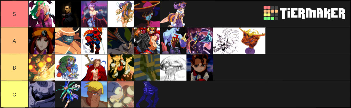 Darkstalkers Characters Tier List (Community Rankings) - TierMaker