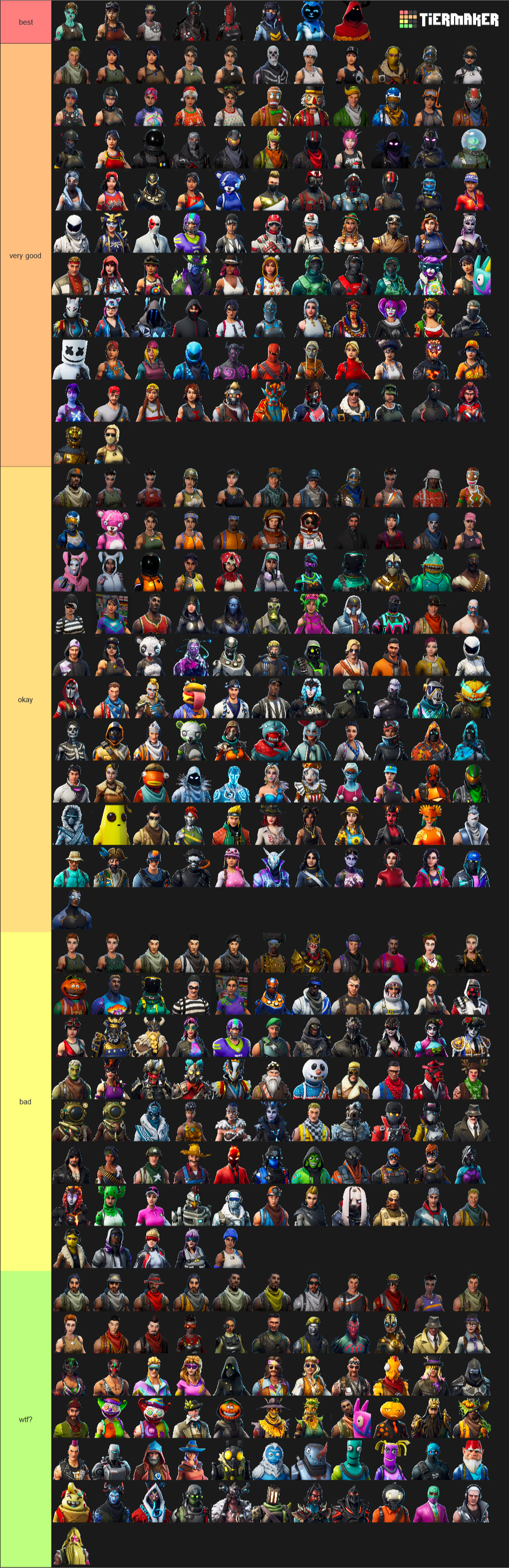 Fortnite list of skins