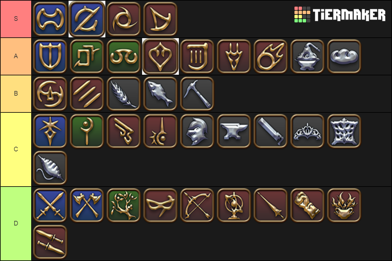 FF14 / FFXIV Classes/Jobs (DoH/DoL included) Tier List Rankings) TierMaker