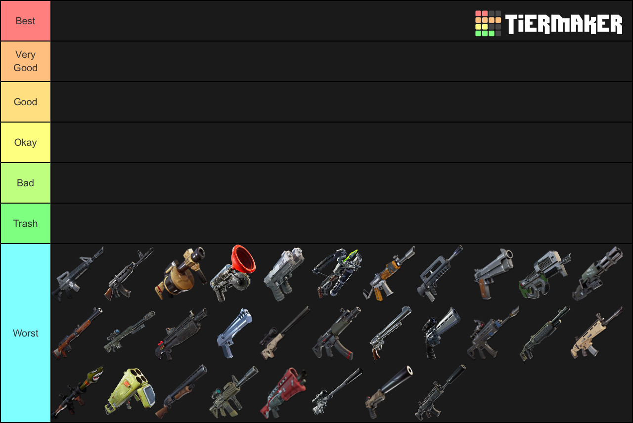 Fortnite Weapons Tier List (Community Rankings) - TierMaker