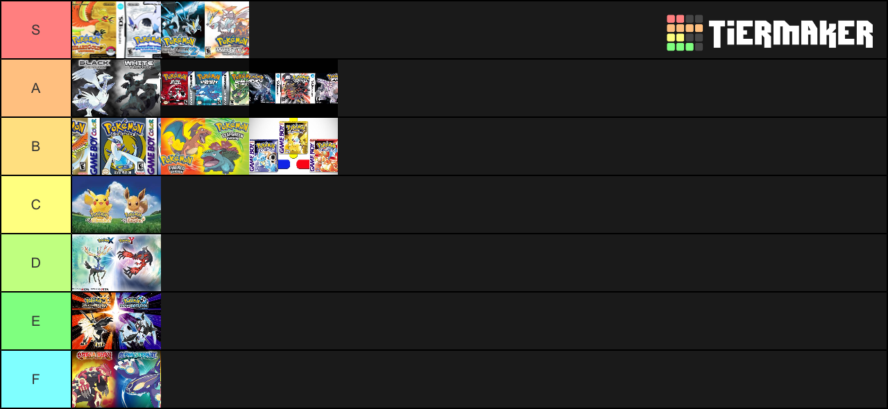 Main Series Pokemon Games Tier List (Community Rankings) - TierMaker