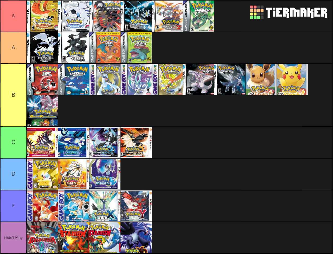 Pokemon Games Tier List (Community Rankings) - TierMaker