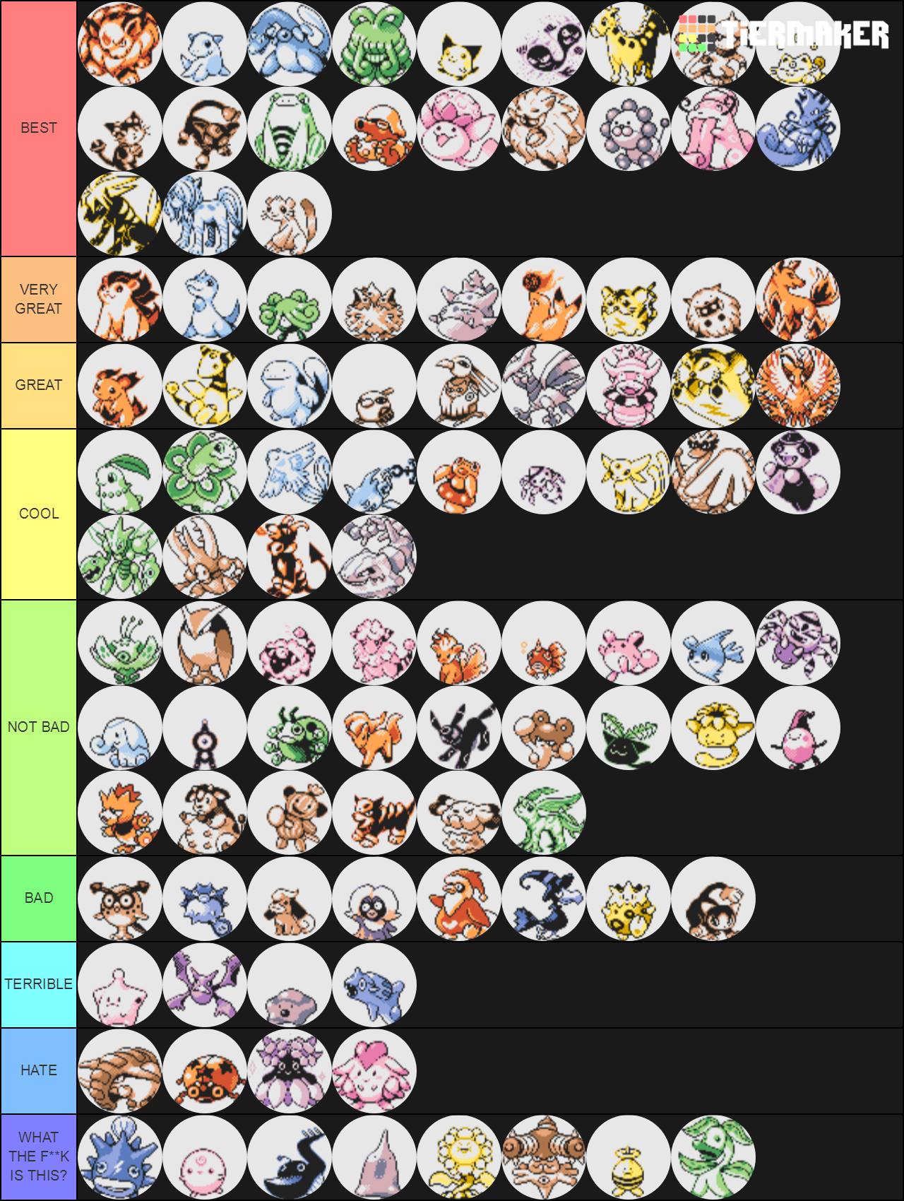 Pokemon Gold prototype pokemons Tier List (Community Rankings) - TierMaker
