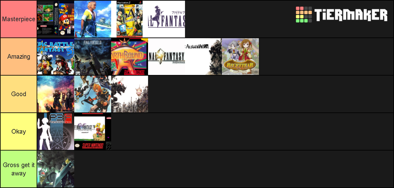 RPGs favorite to least favorite Tier List (Community Rankings) - TierMaker