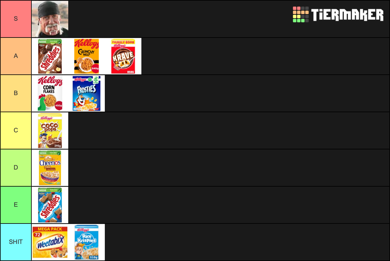 UK Cereals Tier List Rankings) TierMaker