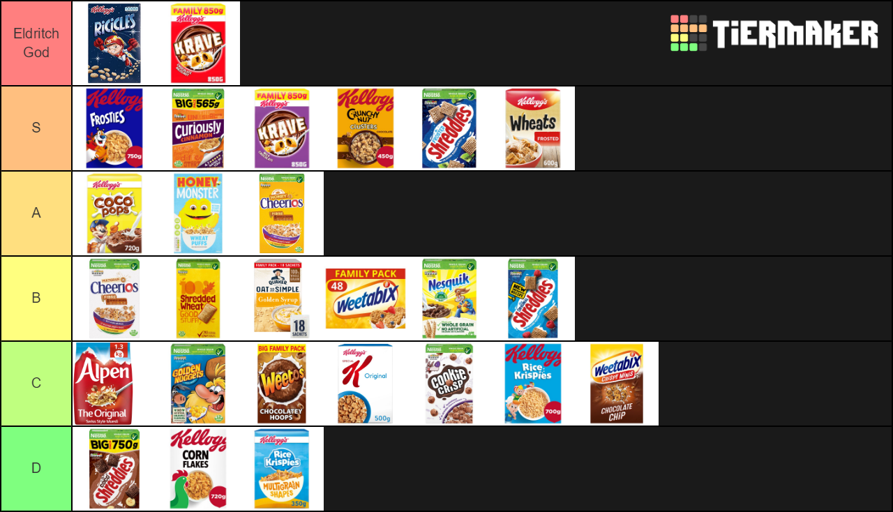 UK Cereals Expanded Edition Tier List (Community Rankings) - TierMaker