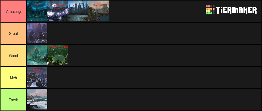 Wrath Of The Lich King Tier List World of Warcaft WotLK (Wrath of the Lich King) Zones Tier List