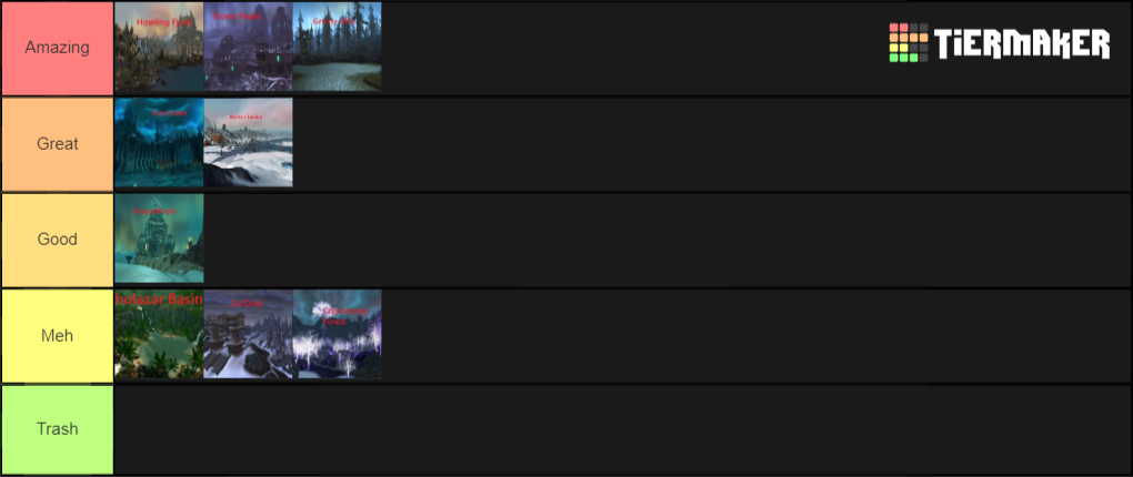 Wrath Of The Lich King Tier List World of Warcaft WotLK (Wrath of the Lich King) Zones Tier List