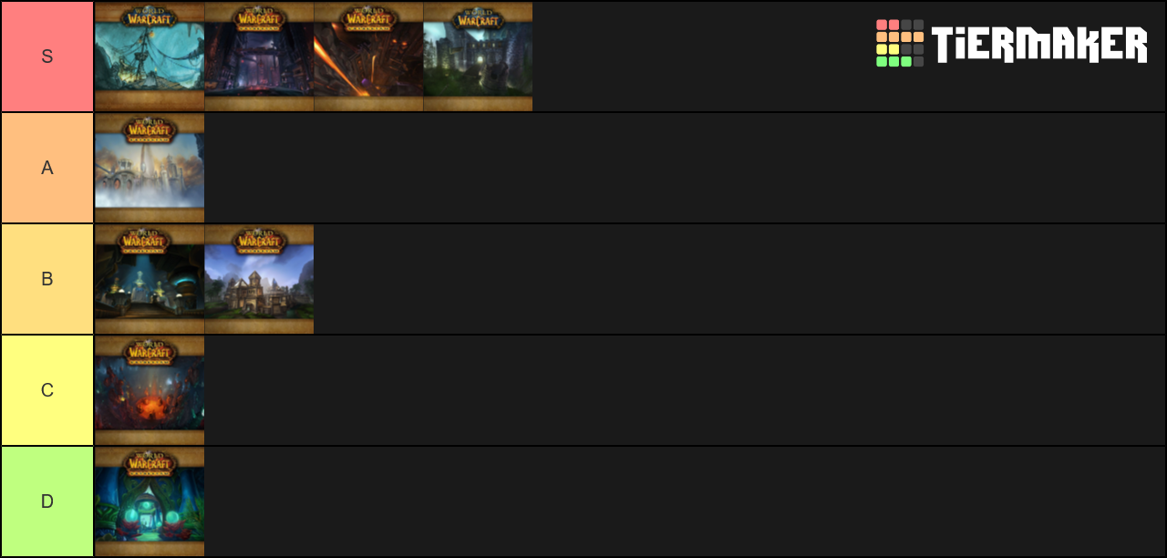 World of Warcraft Cataclysm Dungeons Tier List Rankings) TierMaker